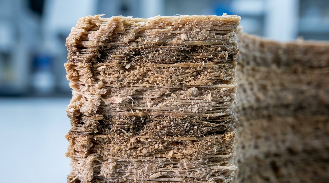 Dettaglio macro della texture del PLA Legno