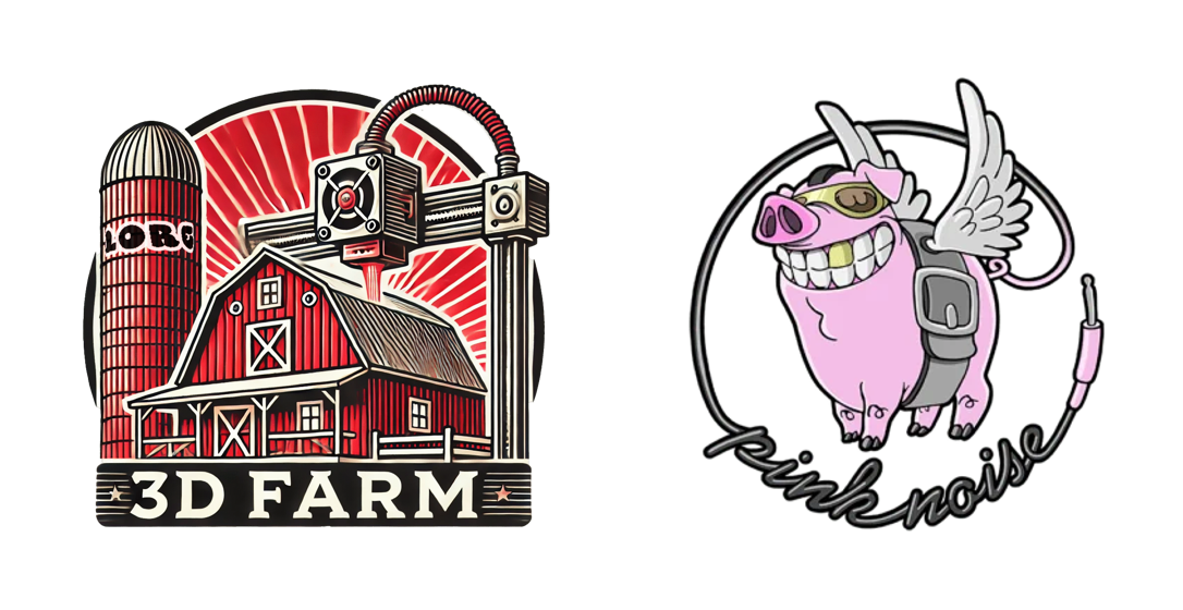 Logo Farm3D e logo Pink Noise